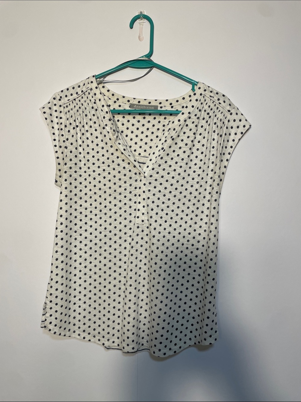 Daniel Rainn linen Polka Dot V-Neck Top